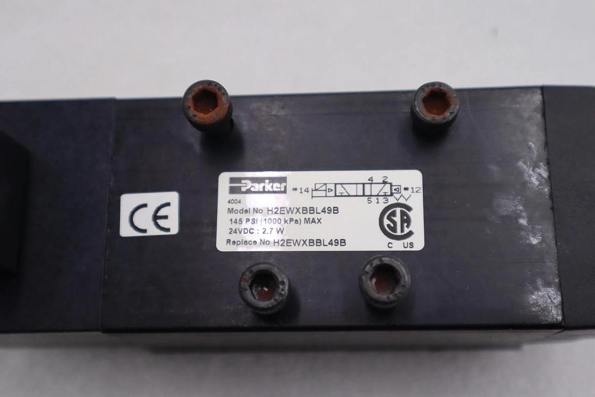 Used NEW Parker h2ewxbbl49b Solenoid Valve STOCK L-541