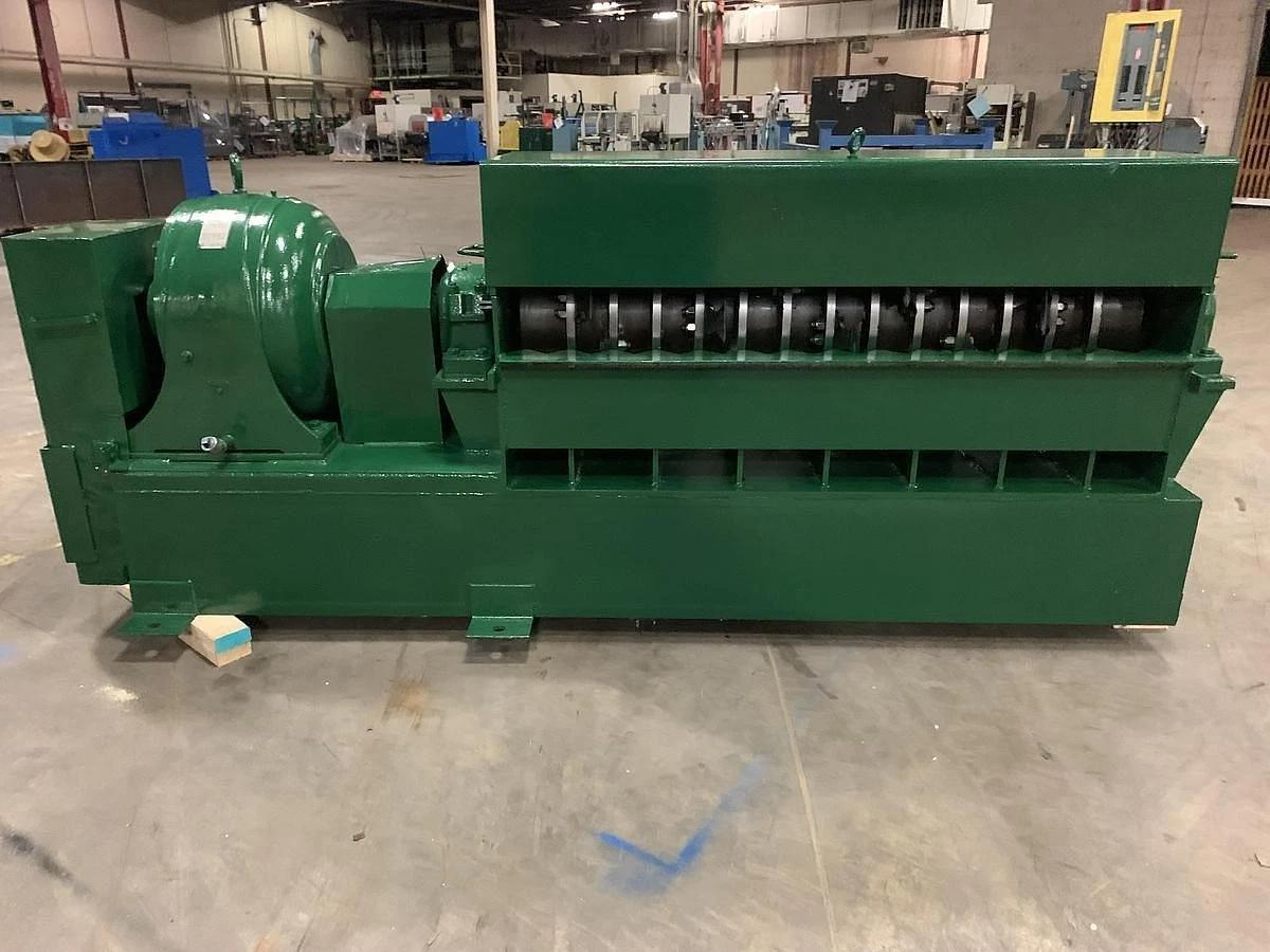Used 60" WIDE MAREN PINCH BELT CONVEYOR SHREDDER 50 HP BOX FLATTENING SHREDDER
