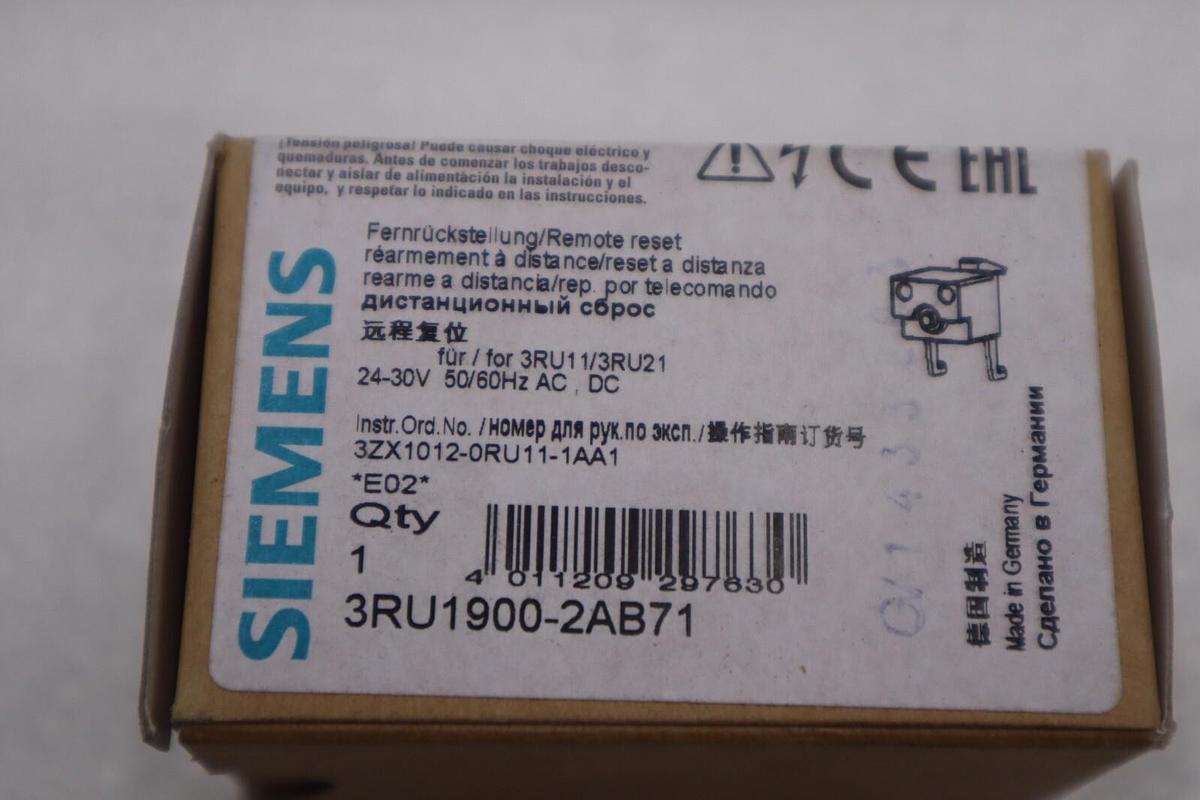 Used NEW OPEN BOX SIEMENS 3RU1900-2AB71 REMOTE RESET MODULE STOCK 5436