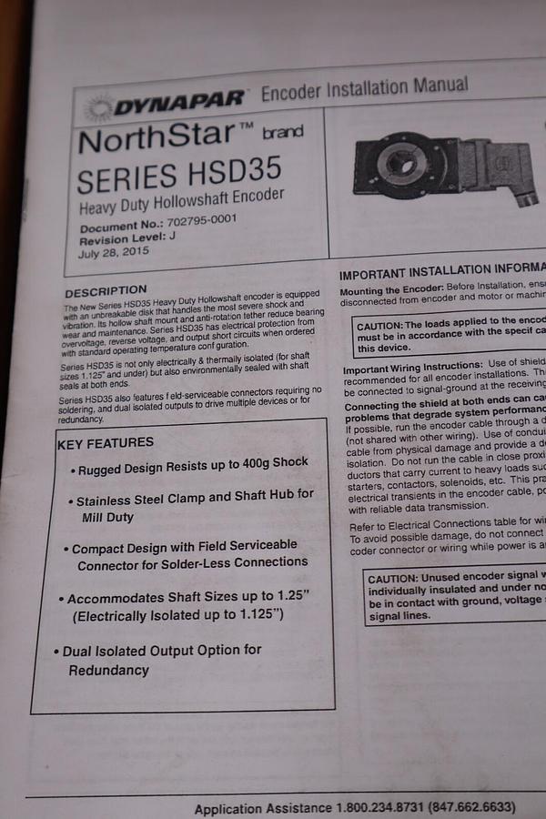 Used DYNAPAR NORTHSTAR HSD35 ENCODER HSD351024KA4 STOCK 2378