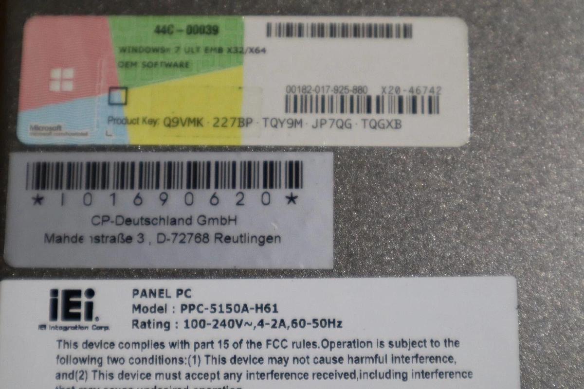 IEI INTEGRATION CORP PPC-5150A / PPC-5150A-H61-I5/R-R20 NEW WITH BOX STOCK H795