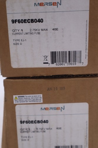 Used NEW GENERAL ELECTRIC 9F60ECB040 FUSE 40E AMPS 2400V VOLTS Type EJ-1 SIZE D 3540