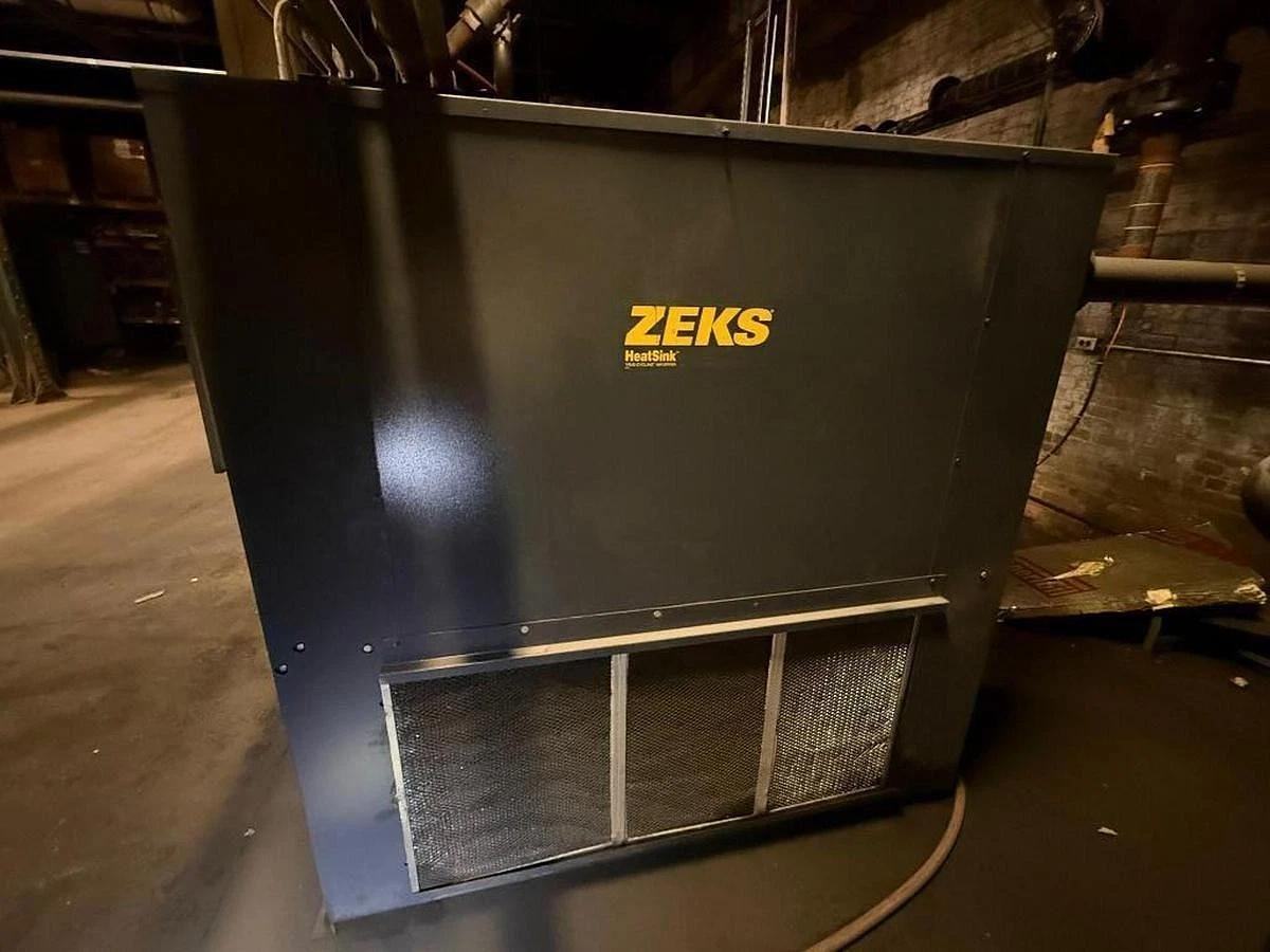 Used ZEKS 1200HSFA6F8 Refrigerated Air Dryer 2400 SCFM HeatSink Cycling 575VAC 3PH