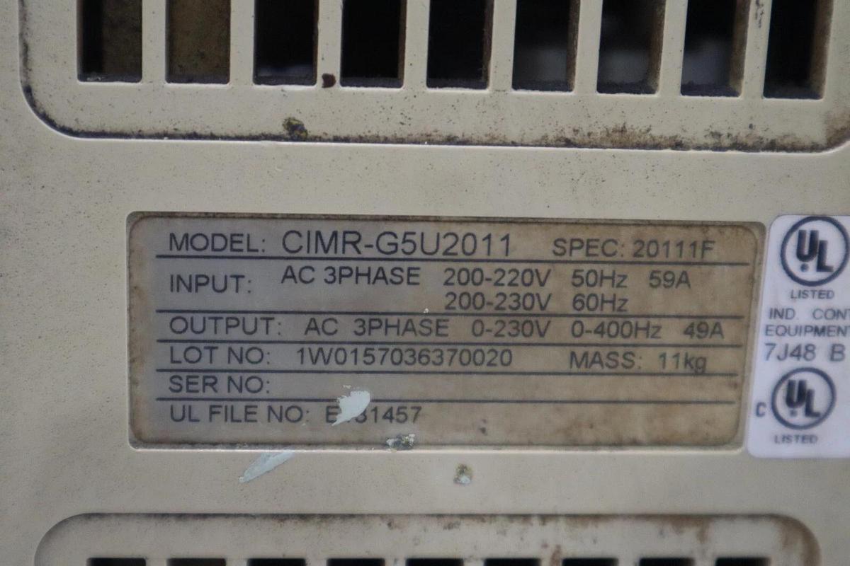 Used OMRON G5+ CIMR-G5U2011 200-230V 3 PHASE VARIABLE FREQUENCY AC DRIVE STOCK 3412-D