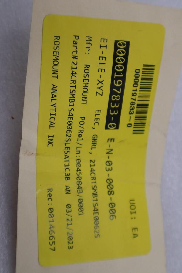Used Rosemount 214C Temperature Sensor 214CRTSMB1S4E0062SLE5AT1 NEW STOCK G581A