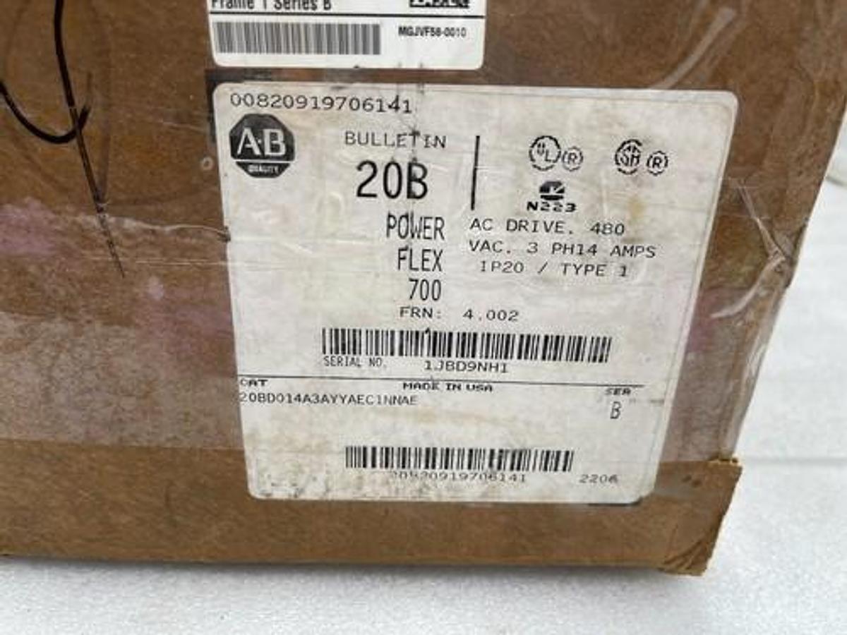 Used NEW ALLEN BRADLEY 20BD014A3AYYAEC1NNAE POWERFLEX 700 10 HP AC DRIVE STOCK 3894
