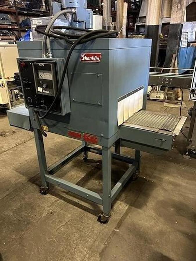 Used SHANKLIN # T-6XL SHRINK TUNNEL W/ SS MESH BELT CONVEYOR