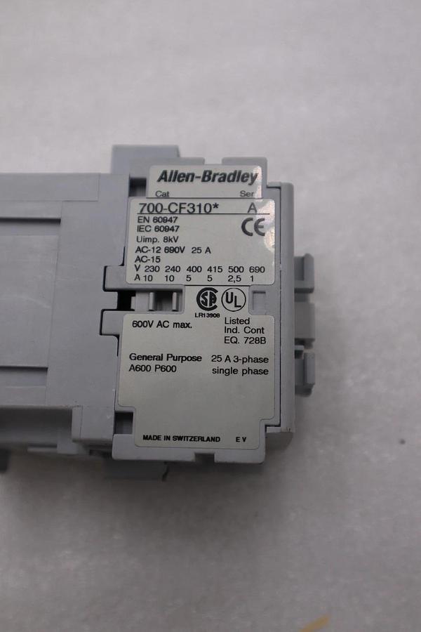 NEW OPEN BOX ALLEN BRADLEY AB 700-CF310* 25A 600V 3PH 120VDC CONTACTOR -H1073A