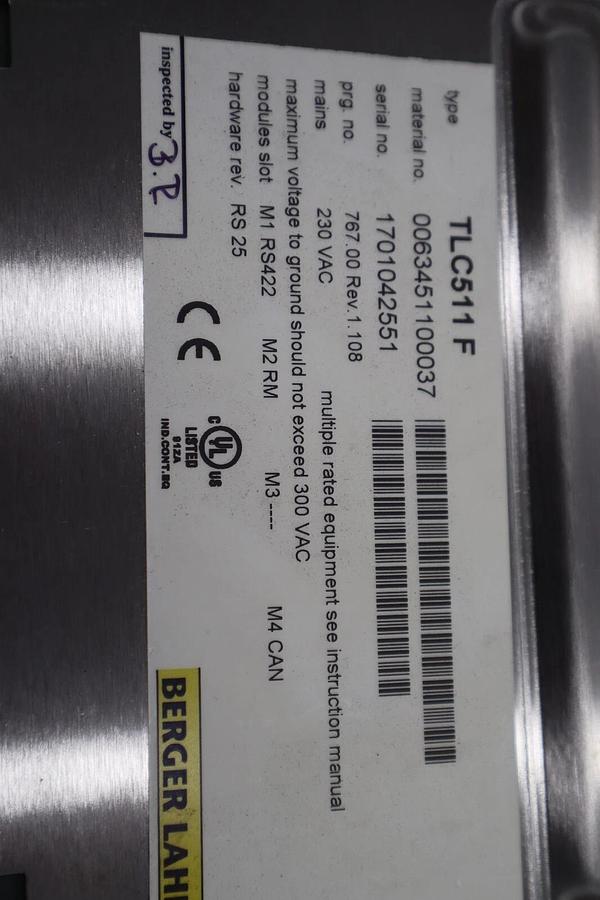 Used Bereger Lahr TLC511 F Servo Drive POSITIONING CONTROLLER 5 AMP STOCK B-699