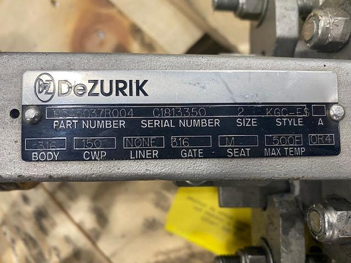 Used DEZURIK SIZE 2" STYLE KGC-ES SS MANUAL SLIDE GATE VALVES UNUSED NEW SPARE