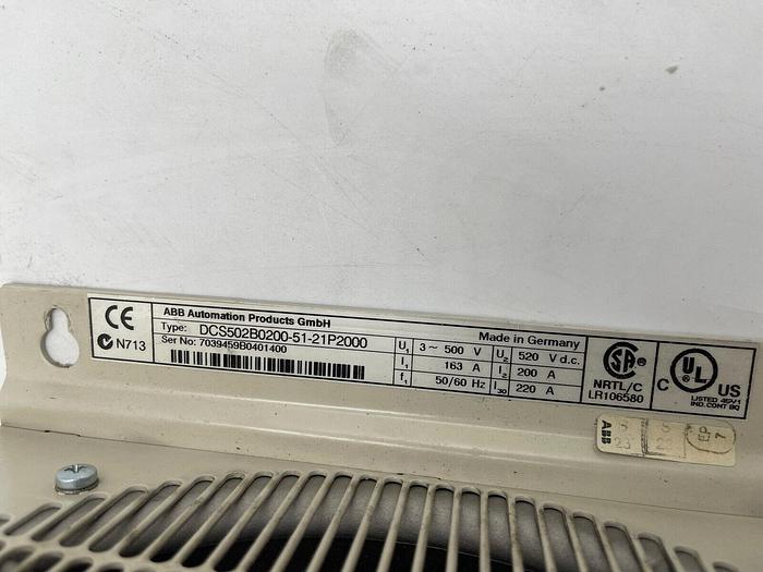 ABB AUTOMATION DRIVE DCS502B0200-51-21P2000 REFURBISHED OPEN BOX UNIT S-16