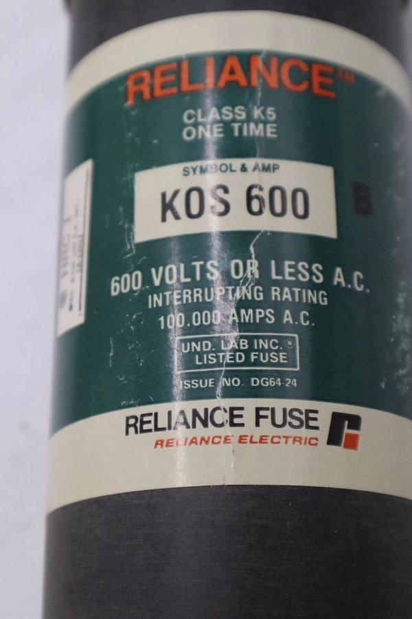 Used LOT OF 3 - RELIANCE ELECTRIC KOS600/ KOS 600 600VAC 100000 AMPS - STOCK 4951