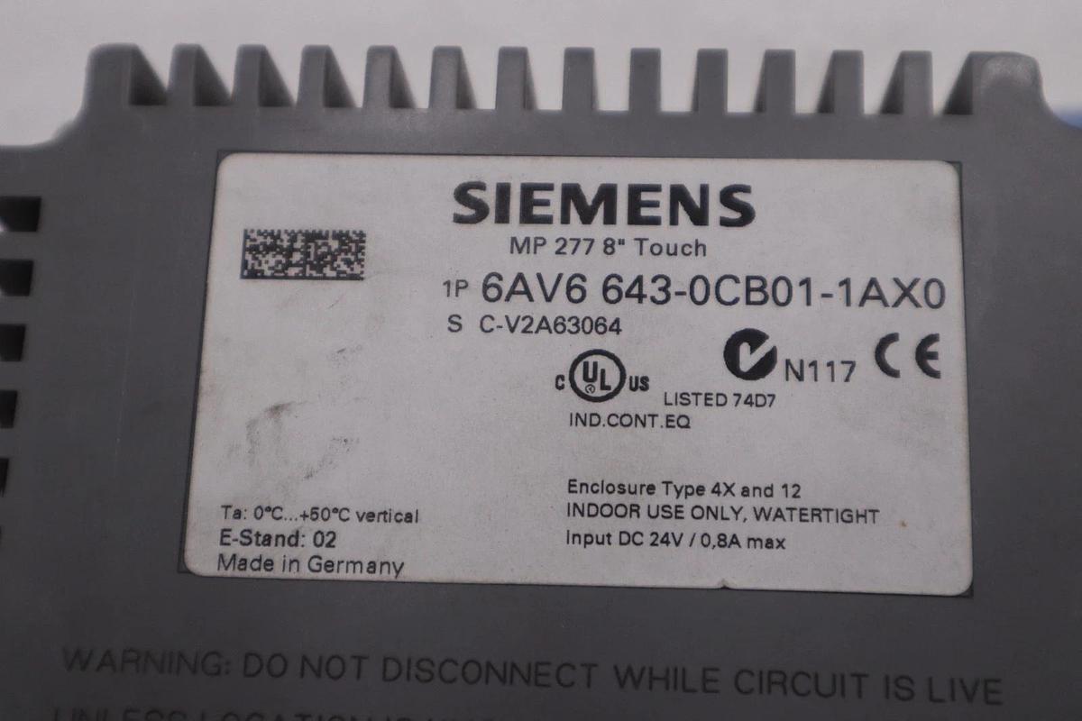 Siemens 6AV6 643-0CB01-1AX0 Simatic Multi Panel Touch HMI 7.5in NEW STOCK 3831CC