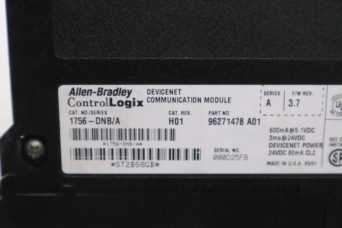 Used Allen Bradley 1756-DNB Devicenet Ethernet Communication Module STOCK K-109-D