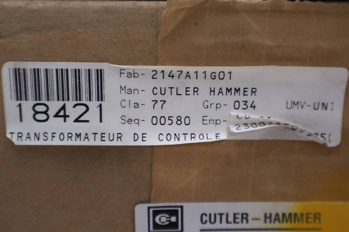 Used Cutler Hammer 2147A11G01 Control Power Transformer - NEW IN BOX - STOCK GF873