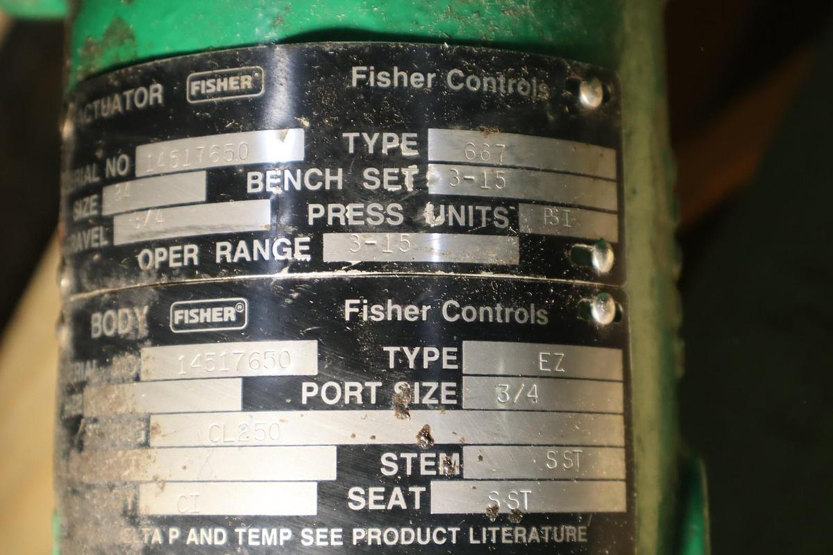 Used Fisher Control Valve Size 34 With Type 667 Pneumatic Actuator