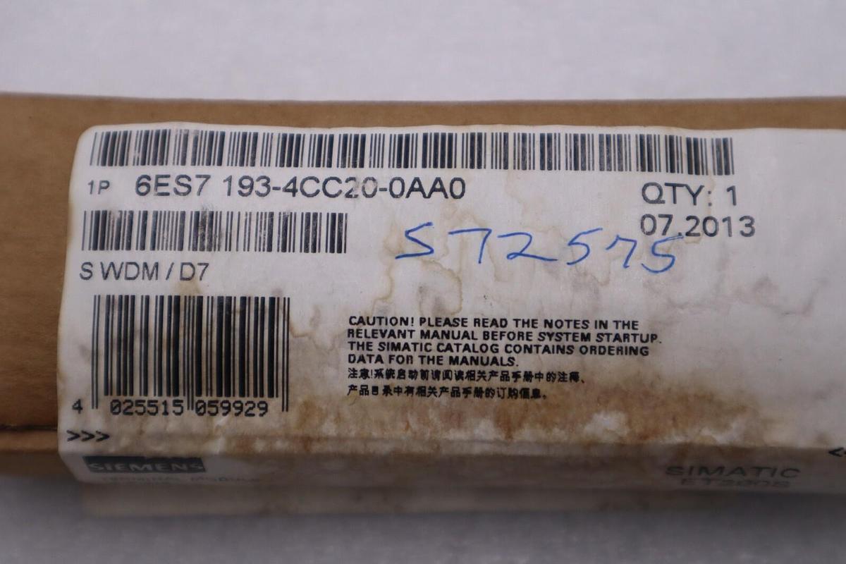NEW SIEMENS 6ES7 193-4CC20-0AA0 TERMINAL MODULE STOCK G850A