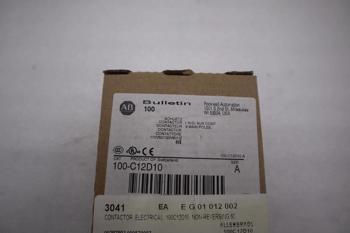 NEW OPEN BOX AB Allen Bradley 100-C12D10 110/120V 12A Contactor 100C12D10 G613A