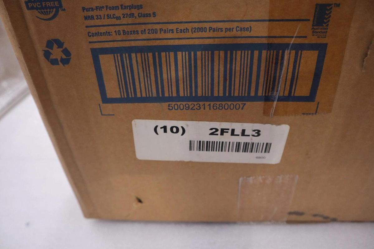Used 10 BOXES OF 200 PAIRS EACH MOLDEX 6800 Pure Fit Foam Earplugs STOCK G113A