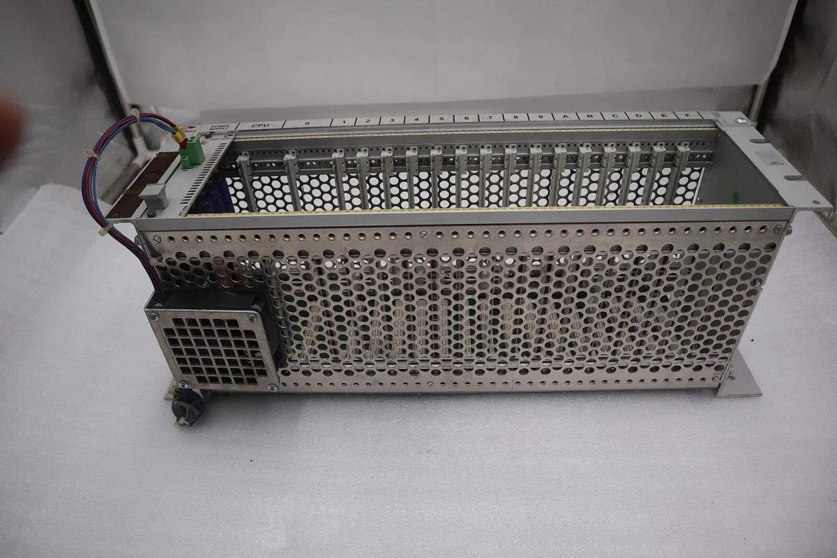 Used PASABAN PLC RACK WITH POWER SUPPLY CARD MODEL MTC-3044 STOCK 4836-A
