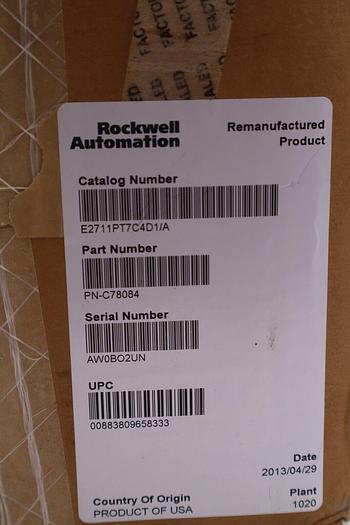 Used REMANUFACTURED ALLEN-BRADLEY PANELVIEW PLUS 700 2711PT7C4D1/A STOCK 1199