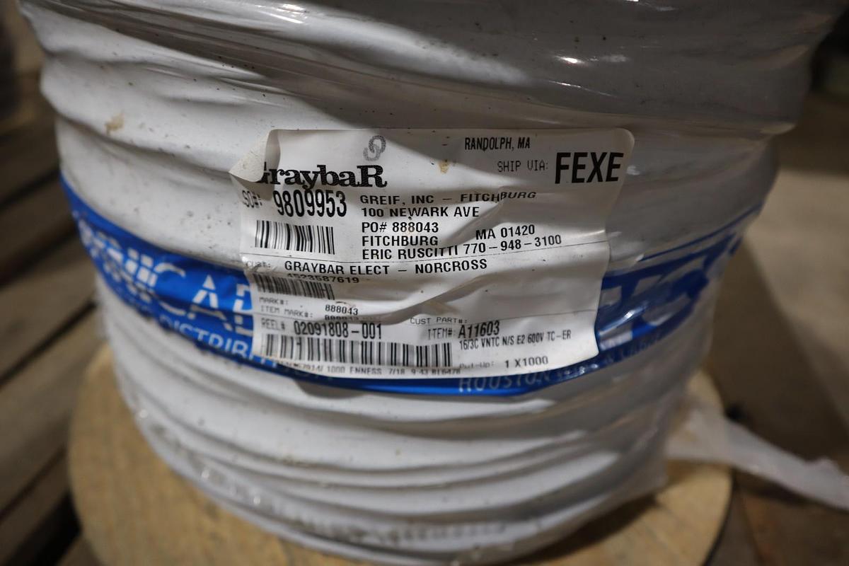16/3C WNTC W/S E2 600V TC-ER Solid Core 3-Strand Copper Cable 16 AWG NEW 1000'