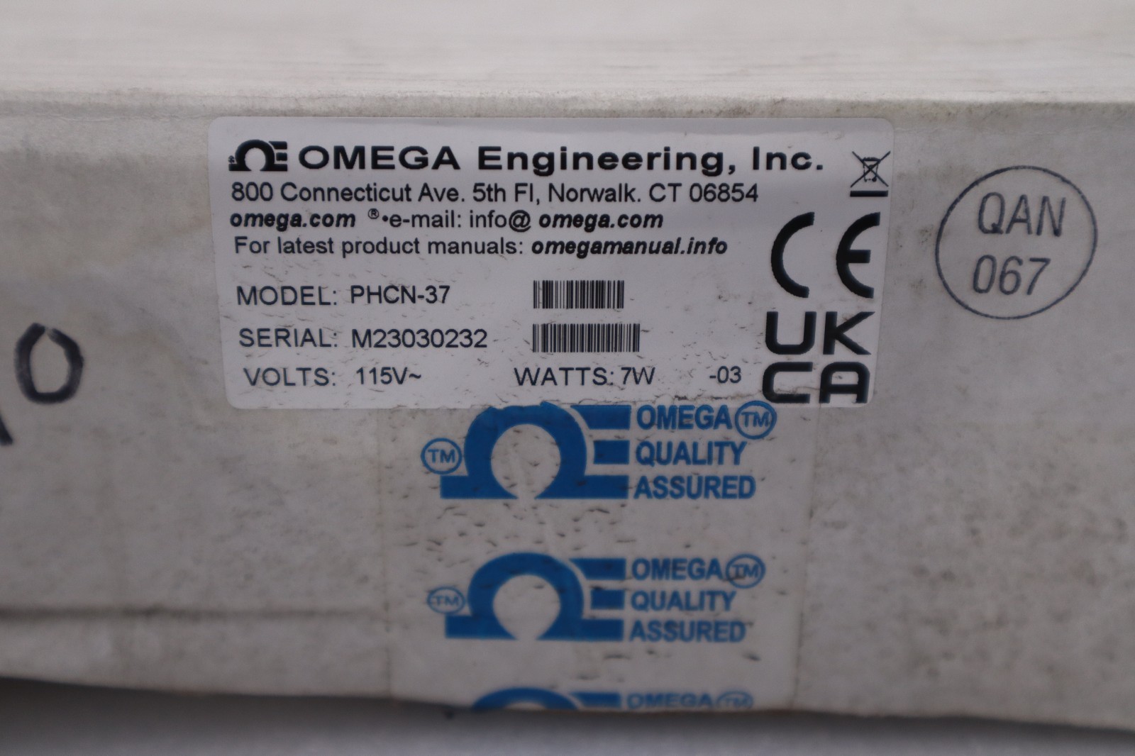 Omega PHCN-37-03 pH Controller 115V 7watt - NEW IN BOX - STOCK GF1236
