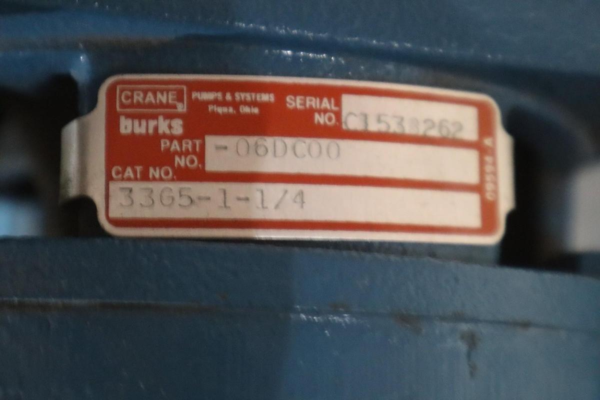 CIRCULATION BURKS G5 PUMP 33G5-1-1/4 230-440V 1/3 HP 3 PHASE - STOCK M-25CC