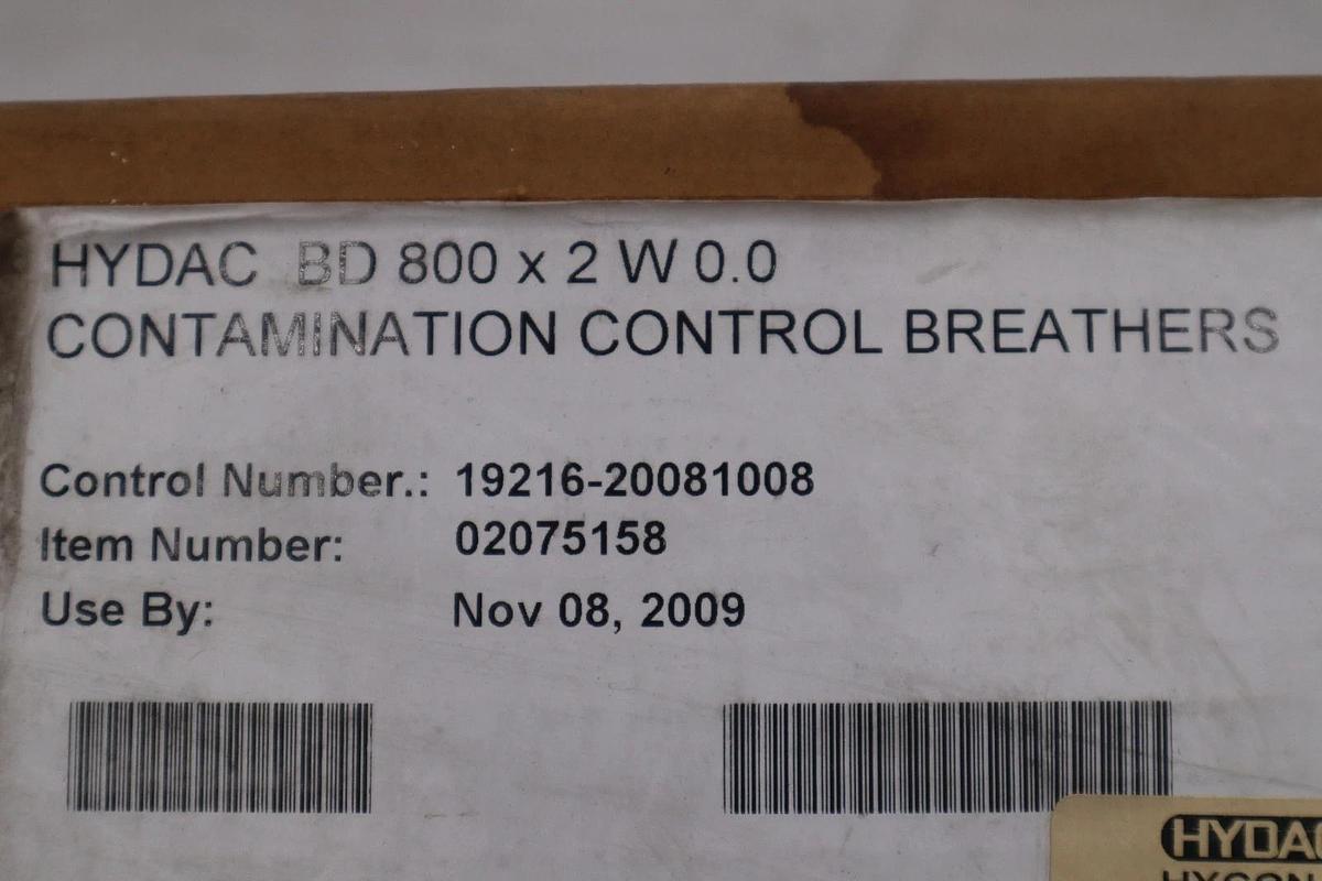Used Hydac BD 800 X 2 W 0.0 Breather Dryer Replacement Cartridge - STOCK GF686