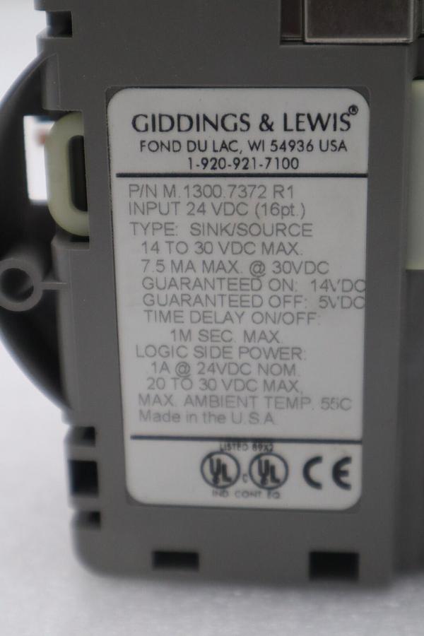 Used GIDDINGS & LEWIS M.1300.7372 R1 Input Module 24VDC SINK/SOURCE STOCK 644-D