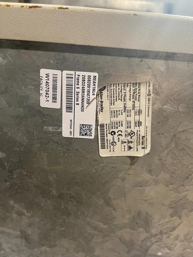 Refurbished Allen-Bradley PowerFlex 700 AC Drive 20BD248M3ANNAND0  Ser. B 200HP S-85