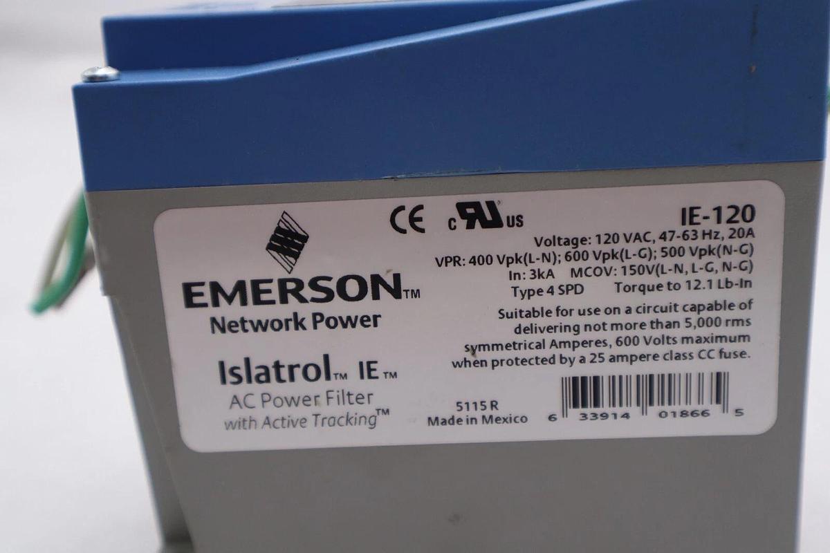 Used Emerson IE-120 Islatrol IE AC Power Filter STOCK K-1882