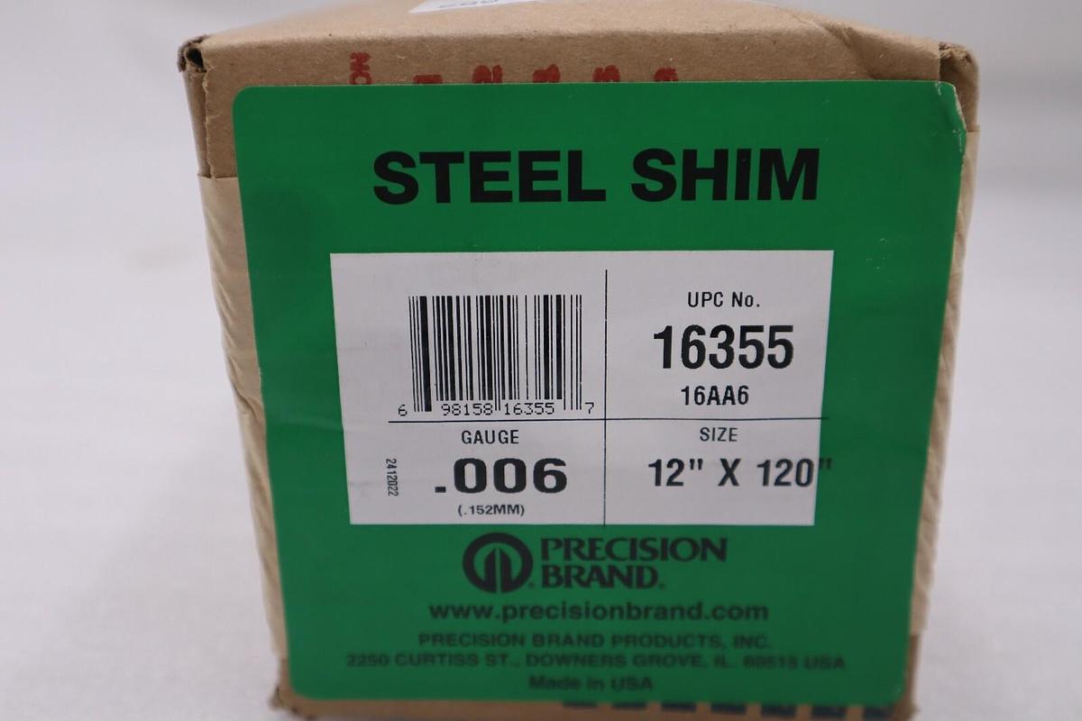 NEW Precision Brand 16355 Shim Stock Roll Cold Low Stl STOCK H42