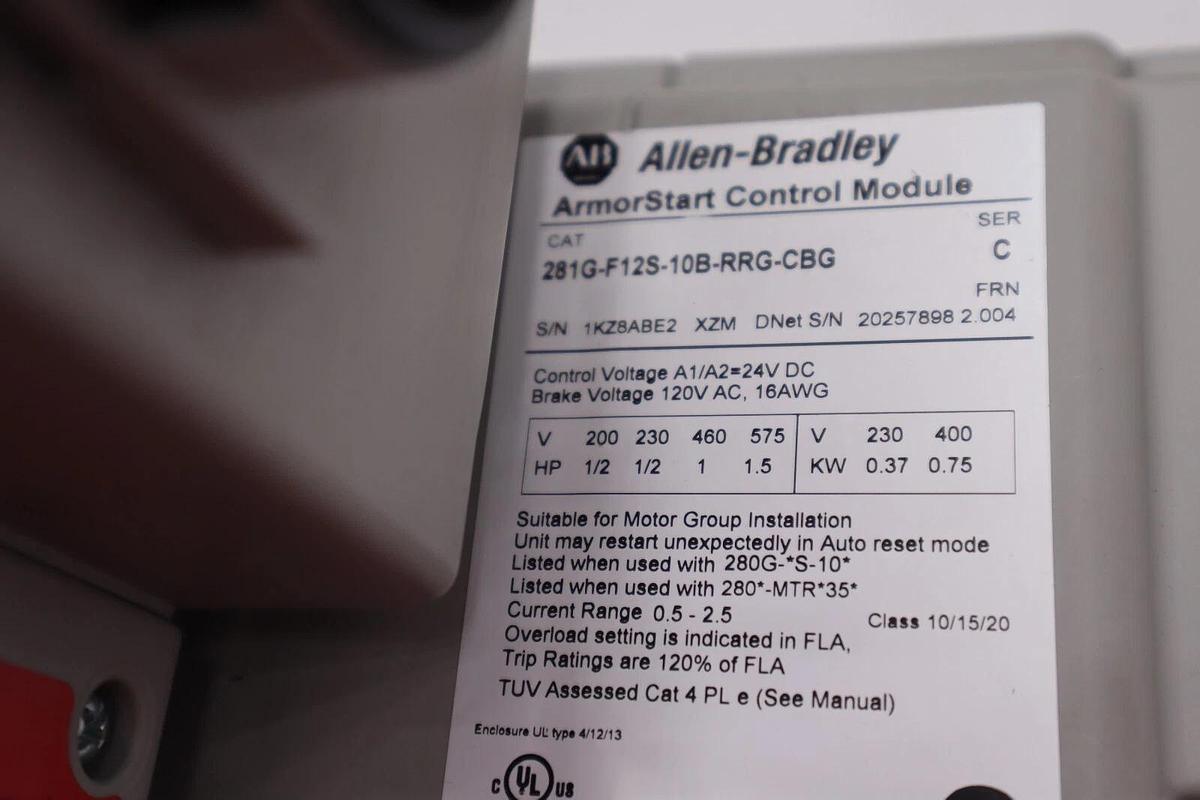 Used ALLEN BRADLEY 281G-F12S-10B-RRG-CBG /C  AMORSTART MODULE 280G-FS-10-RG STK 2910