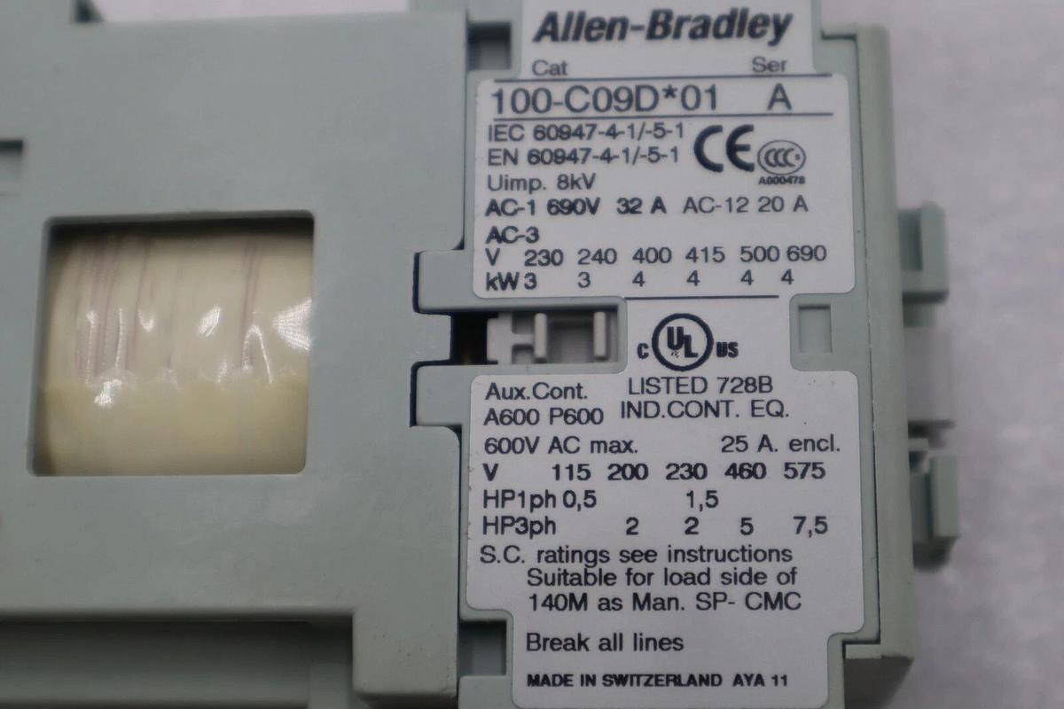 Used Allen Bradley 100-C09D01 Contactor SER A USA STOCK K-3889