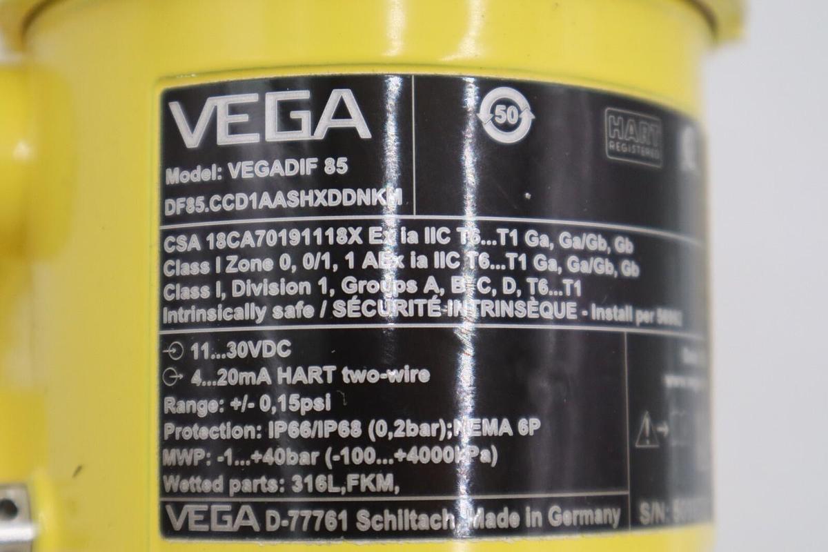 Used VEGADIF 75 Process Pressure Transmitter DF85.CCD1AASHXDNKM NEW UNIT STOCK 5552A