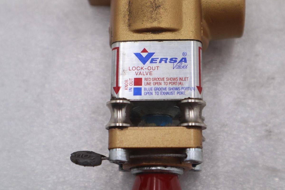 Used NEW VERSA VALVES VIA-4402-LOVB LOCK OUT VALVE 1/4NPT STOCK 4586