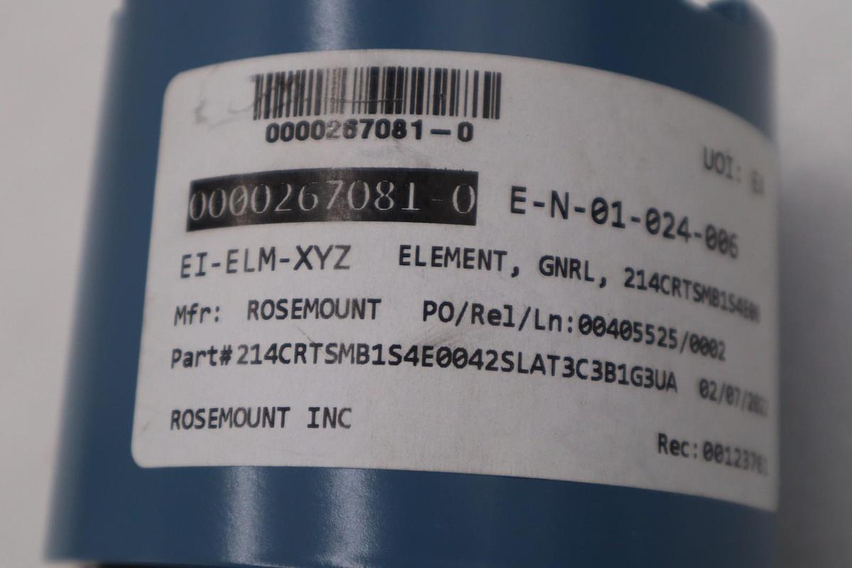 Used ROSEMOUNT 214CRTSMB1S4E0042SLAT3CB1G3UA STOCK #G-582A