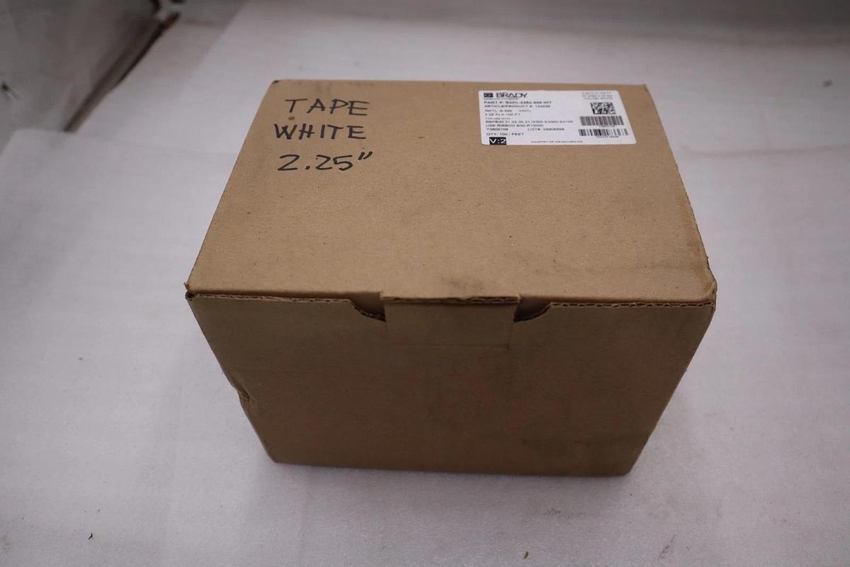 Used B30C-2250-595-WT Brady 2.25IN X 100FT White Vinyl Label Tape - STOCK GF1169