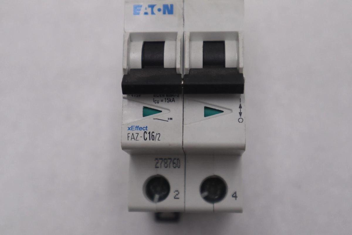 Used Moeller Eaton FAZ-C16/2 Circuit Breaker 16A 16 Amp 2-Pole STOCK K-3483