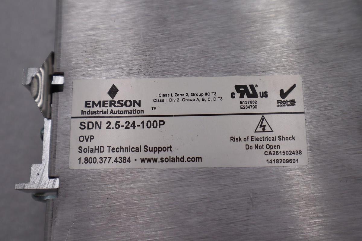 Used EMERSON SOLA SDN 2.5-24-100P POWER SUPPLY 115/230VAC STOCK #K-1889