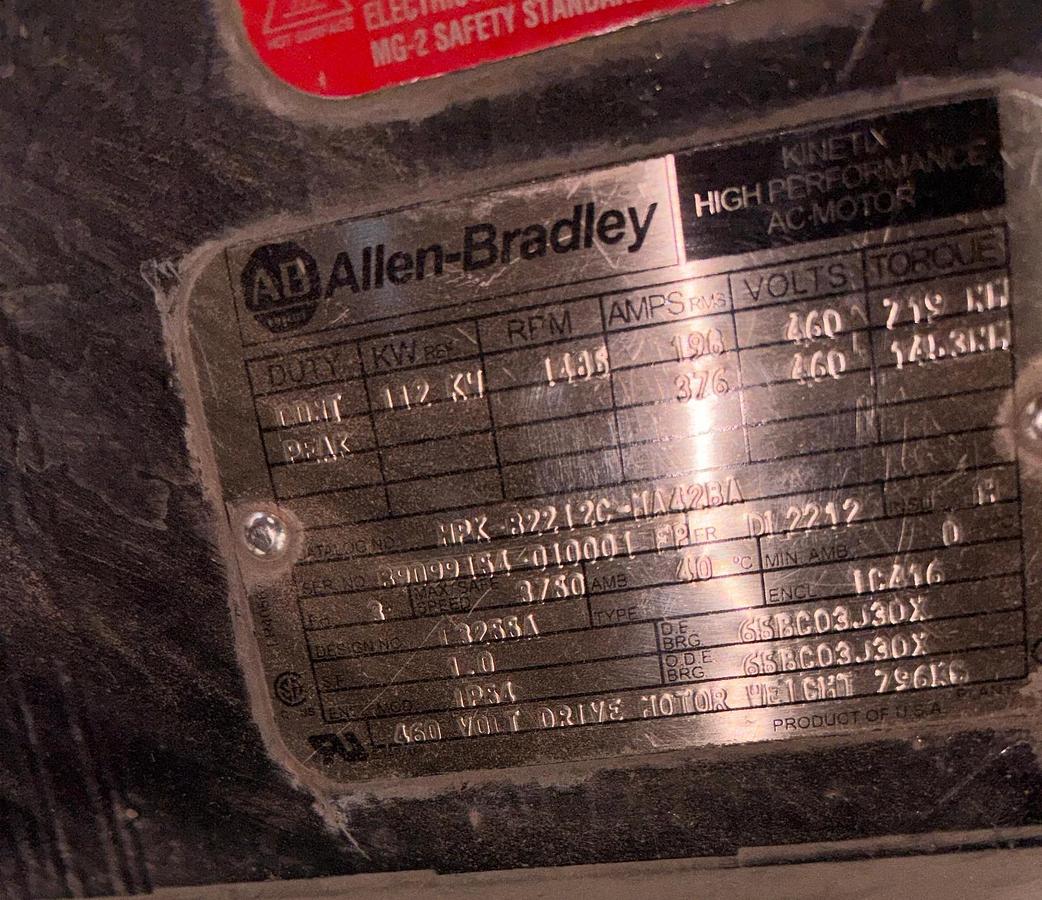Used Allen-Bradley HPK-B2212C-MA42BA High Power AC Servo Motor