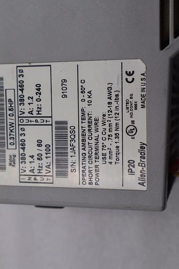 Used ALLEN BRADLEY 106-BA03NSF1P1 SERIES C 0.75KW/1HP IP20 #L-754
