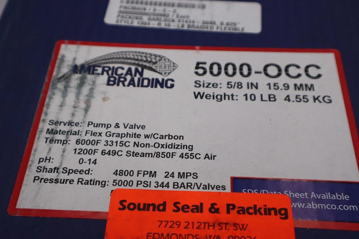 Used AMERICAN BRAIDING 5000-OCC Flex Graphite 5/8 IN - STOCK GF389