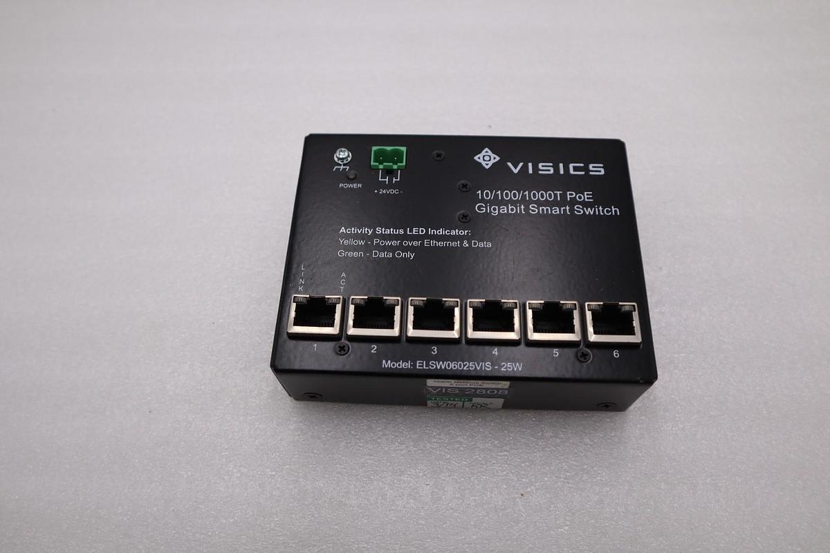 Used VISICS ELSW06025VIS-25W ETHERNET SWITCH ESWITCH 6 STOCK H842A