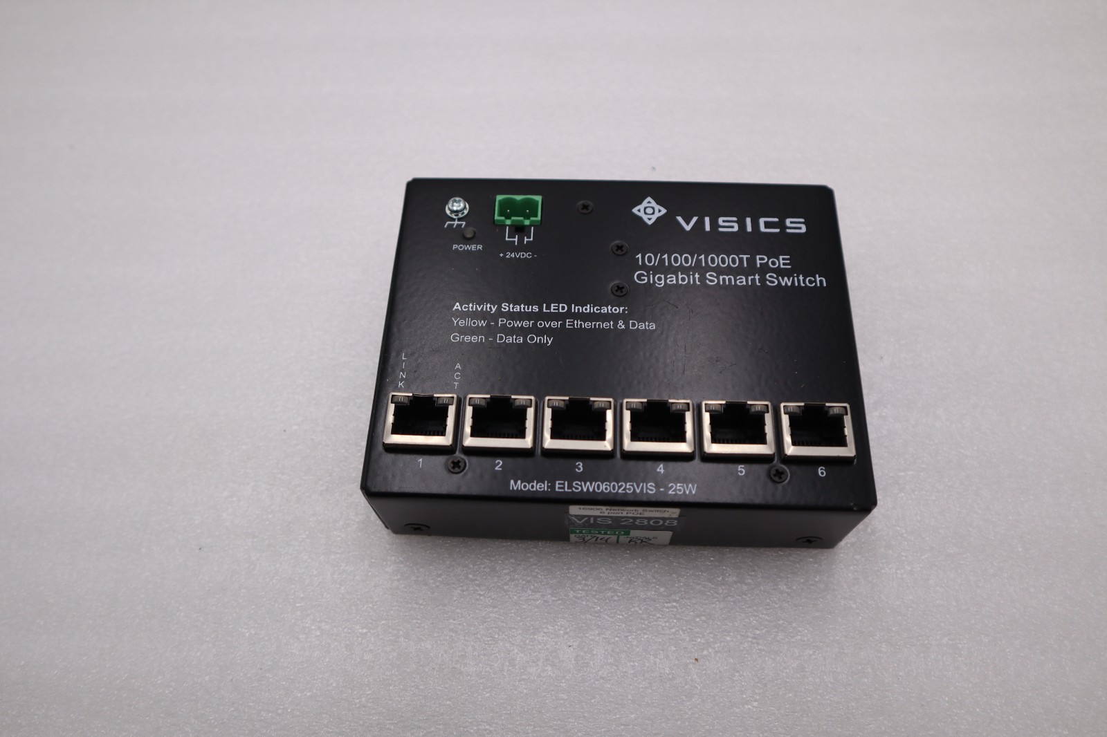 Used VISICS ELSW06025VIS-25W ETHERNET SWITCH ESWITCH 6 STOCK H842A