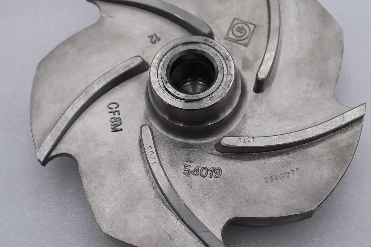 Used Goulds 5 Vane Impeller Part#:100-596 Casting#: 54019 Material:CF8M STOCK 2034