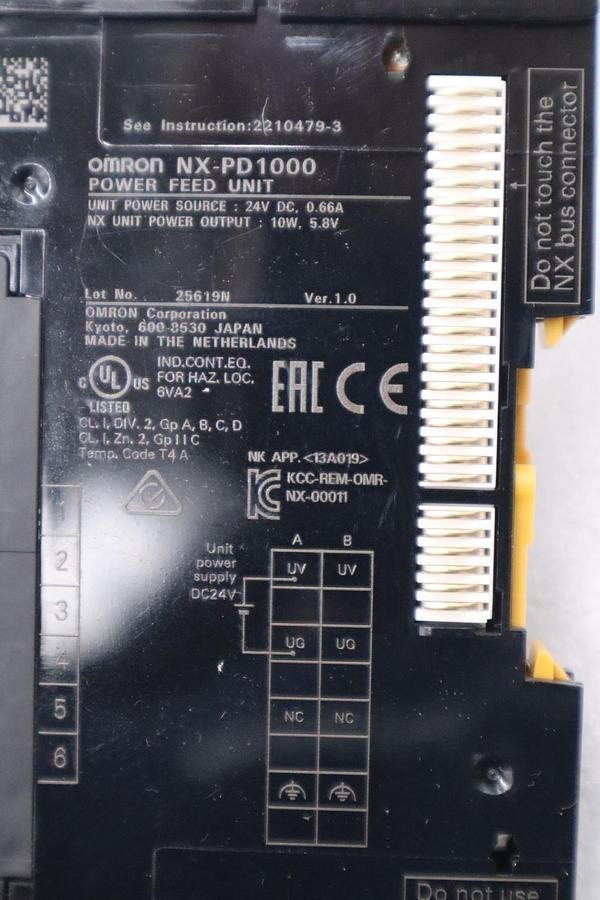 Used Omron NX-PD1000 Power Supply Module NXPD1000 STOCK 5895A
