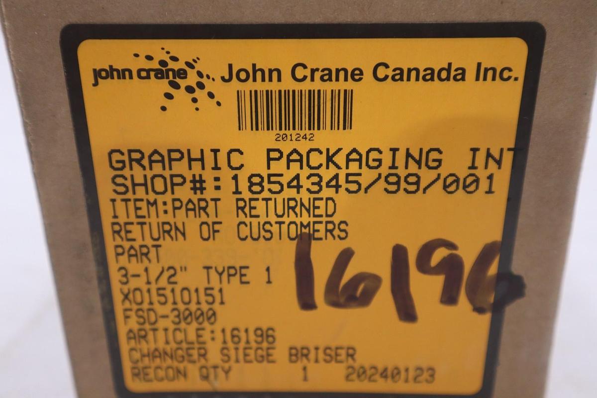 John Crane FSD3000 Spring Seal Assembly 3.5" NEW IN BOX STOCK GF-940