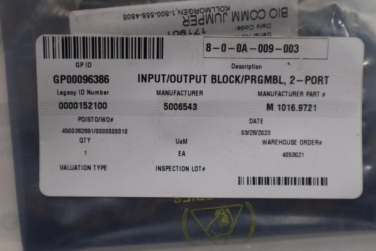 NEW KOLLMORGEN M.1016.9721 BIO COMM JUMPER BOARD STOCK K-2900-A
